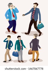 Collection of people reading or students studying and preparing for examination. Set of book lovers, readers, modern literature fans isolated on background. Flat cartoon vector illustration. - Vector