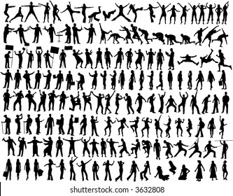 Collection People Silhouettes 158 Stock Vector (Royalty Free) 3632808 ...