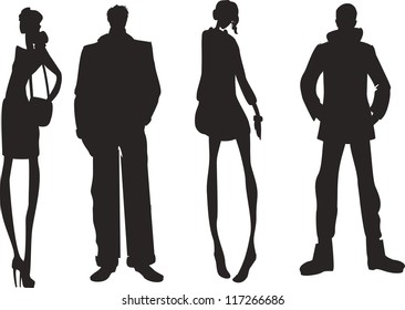 Collection of people silhouettes