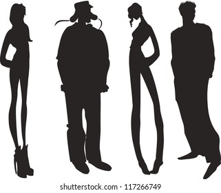 Collection of people silhouettes