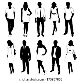 Collection of people silhouettes 