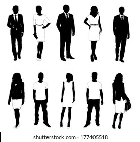 Collection of people silhouettes 