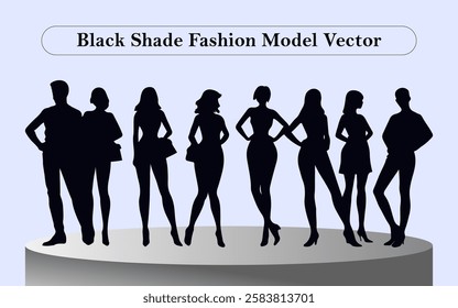 Collection of people silhouettes, vector illustration. Prople shade vector Illustration