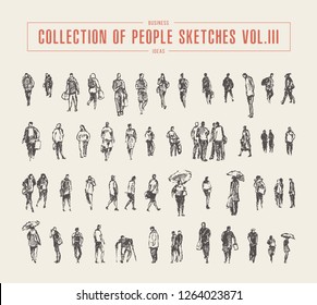 Collection Of People Sketches, Vector Illustration, Hand Drawn