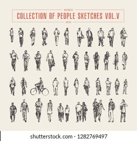 Collection of people sketches, vector Illustration, hand drawn