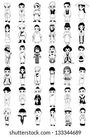 Collection of people vector cartoon