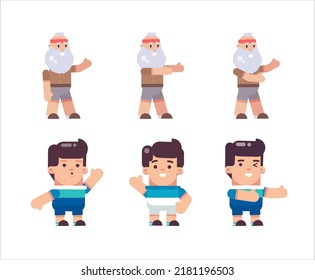 Collection People Young and Old Cute Character Illustrations 