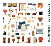 Collection of percussion and noise musical instruments.