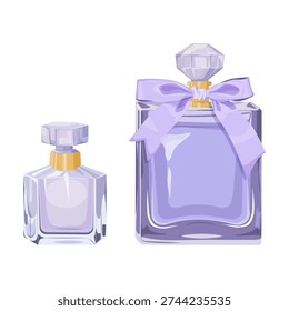 Collection of perfume bottles isolated a  background. Vector illustration.