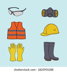 a collection of personal protective equipment