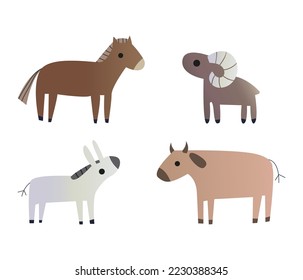 Sammlung von Haustieren. Agrarillustration