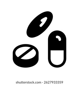 Coleção de comprimidos e cápsulas farmacêuticas para tratamento médico