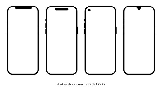 coleção de ícones de telefone de vários modelos