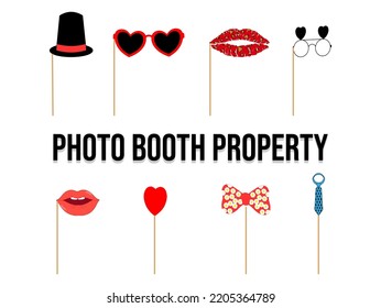 Collection of Photo Booth Property Illustrations Vector 