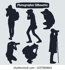 Collection of Photographer silhouettes in different poses
