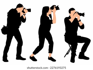 collection of photographer silhouettes, logos, icons