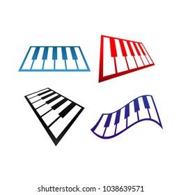 Collection of piano music logo and icon design template