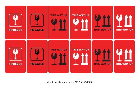 collection pictogram warning label together with Fragile and this way up canbe use for product assembly line delivery company sticker easy to use print and attach