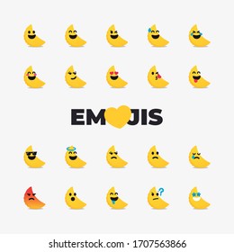 Collection of pie emoticons with different emotions