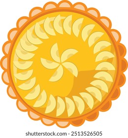 Collection of pies top view vector flat illustration. Set of various whole fresh baking sweet cakes