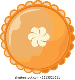 Collection of pies top view vector flat illustration. Set of various whole fresh baking sweet cakes