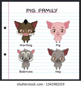 Collection of pig family