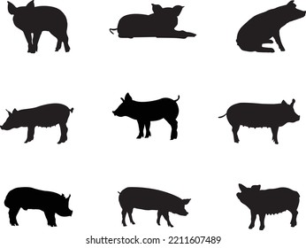 Eine Sammlung von Lamm-Silhouetten für Kunstwerke