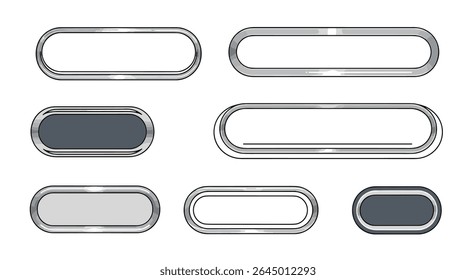 Collection of Pill Shaped Buttons Graphic Elements Metal And Plastic Various Designs