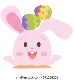 Collection of pink bunny with egg