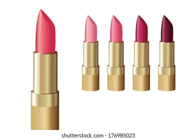 Collection of pink lipstick