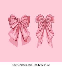 colección de arcos de seda rosa