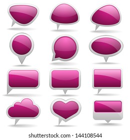 Collection of pink speech bubbles