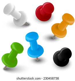 Collection of pins different colors