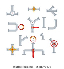 collection of pipe shapes and pipe connections