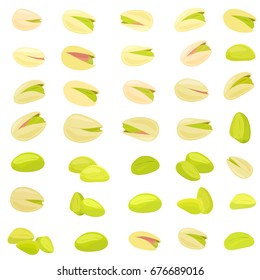 collection of pistachios for your design 