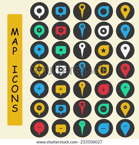Collection of places icons for your map, app or site