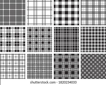 A Collection of plaid seamless patterns.