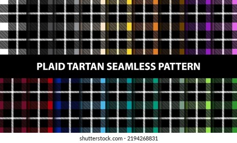 Sammlung von geplündertem Tartan-Vektornahtlosen Mustern