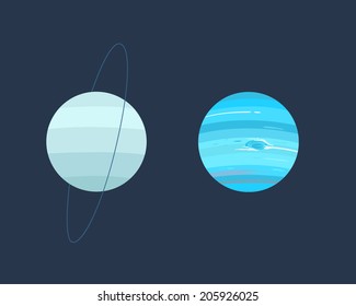 Collection of planets: Uranus and Neptune