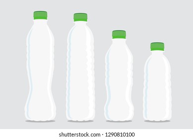 Collection of plastic bottle isolated on gray background