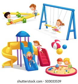 collection of playground cartoon, vector art and illustration.