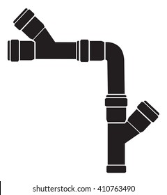 Collection of plumbing pipe of various angles
