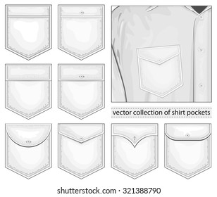 Collection of pockets. Vector illustration