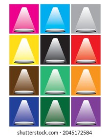 Collection of podium for product presentation, mockup, show product, podium, stage pedestal or platform. 3d vector.