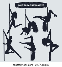 Colección del vector de silueta de bailarina de palo