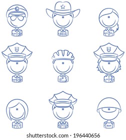 Collection Of Police Department Employees Avatars