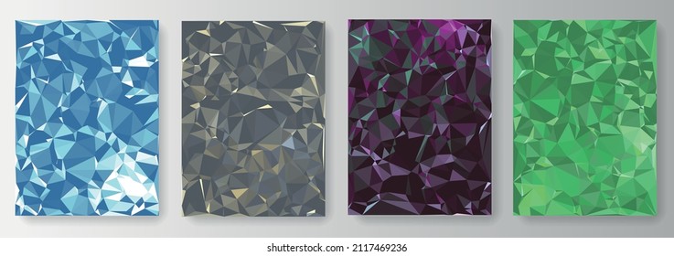 Collection polygonal backgrounds In style low poly