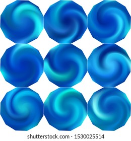 Collection of polygonal colored backgrounds. Cool style of 90th, 80th. Trendy soft color polygon. Blue eco fluid templates for your poster, presentation, invitation, brochure or cards.