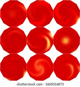 Collection of polygonal mesh backgrounds. Minimal style of 90th, 80th. Trendy soft color effect. Red celebration templates for your cards, invitation, brochure and calendar.