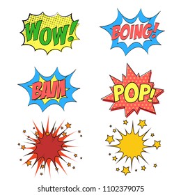 Collection of pop art style. Vector illustration